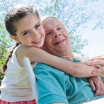 Grandfather and granddaughter
